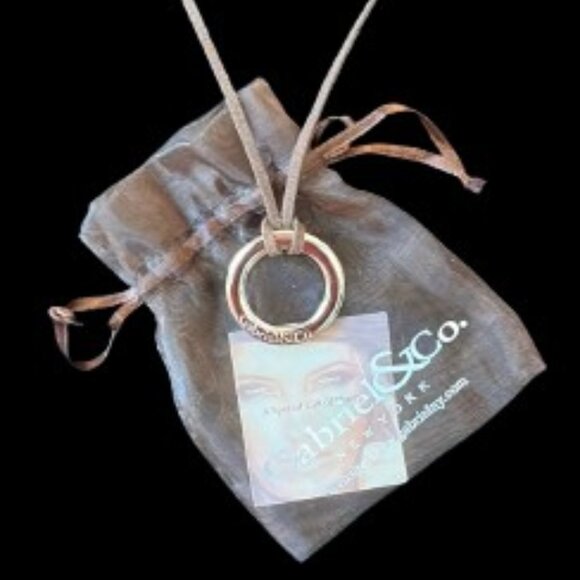 Gabriel & Co Sterling Silver Omega Pendant With Brown Leather Strap - NIB - Picture 5 of 5